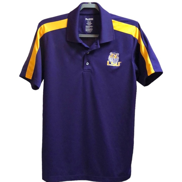 LSU POLO Tiger Logo Purple & Gold ~Medium - Picture 1 of 10